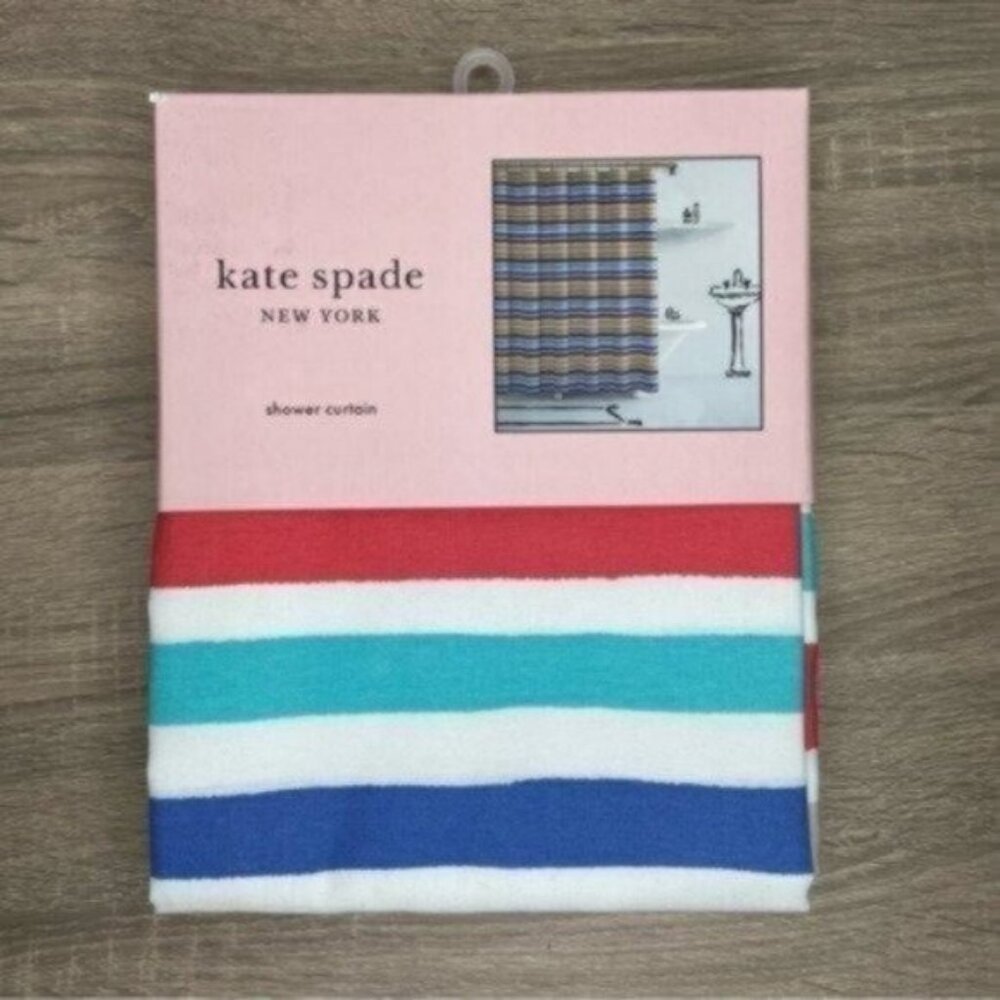 Kate Spade Painted Stripe Shower Curtain NEW